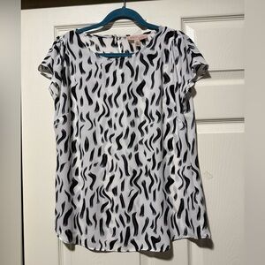 Philosophy Black and White Patterned Blouse